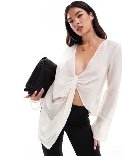 Blouse transparente à décolleté plongeant et détail noué - Sndys - Modalova