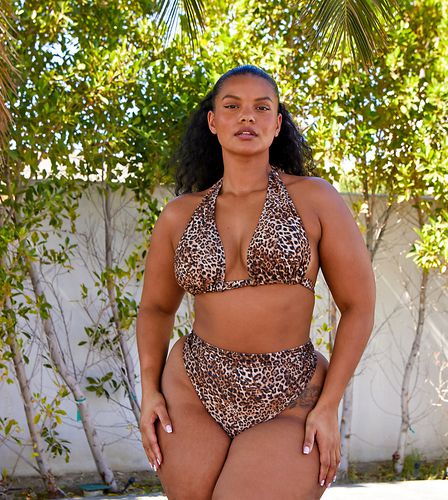 Ft Leslie Sidora - Exclusivité - Mix & Match - Haut de bikini triangle à imprimé animal - South Beach Curve - Modalova