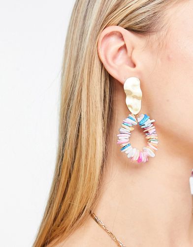 Boucles d'oreilles tendance avec éclats et perle fantaisie - Rose et - South Beach - Modalova