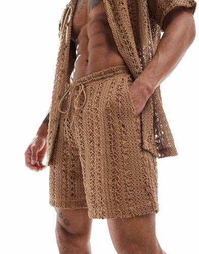 Short d'ensemble de plage en maille - Marron - South Beach - Modalova