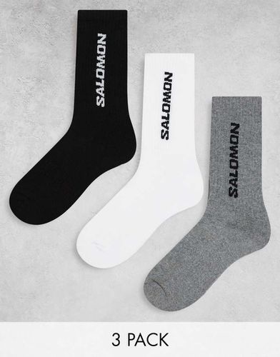 Lot de 3 chaussettes unisexes pour le quotidien - Blanc, gris et - Salomon - Modalova