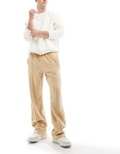 Pantalon de jogging en jersey de velours rayé avec inscription logo - Beige - Sean John - Modalova