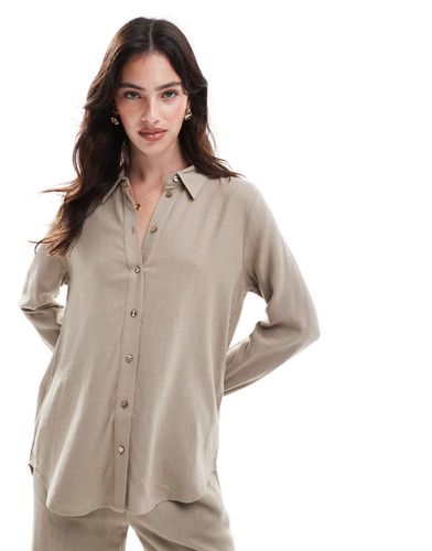 Chemise en aspect lin - Beige - Selected - Modalova