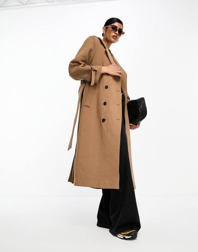 Trench-coat en laine épaisse - Camel - Selected - Modalova