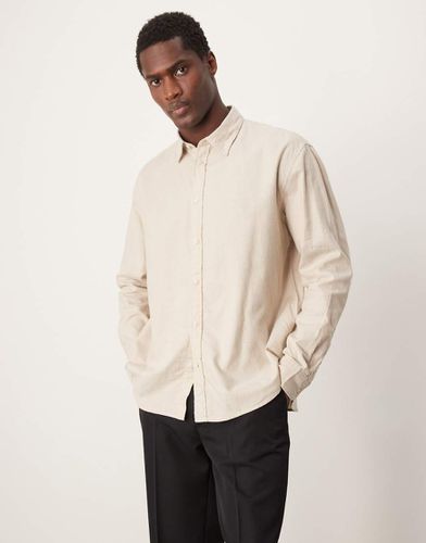 Chemise coupe carrée oversize - Crème - Selected Homme - Modalova