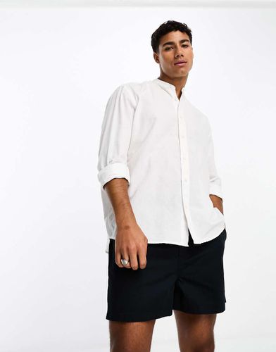 Chemise en lin avec col Mao - Selected Homme - Modalova