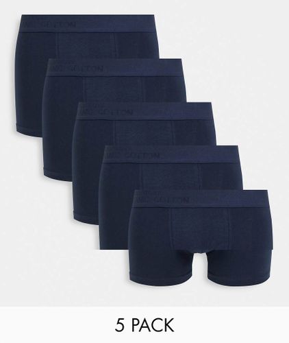 Lot de 5 boxers en coton - - NAVY - Selected Homme - Modalova