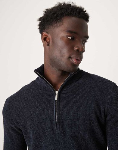 Sweat en maille chenille à col zippé - Selected Homme - Modalova