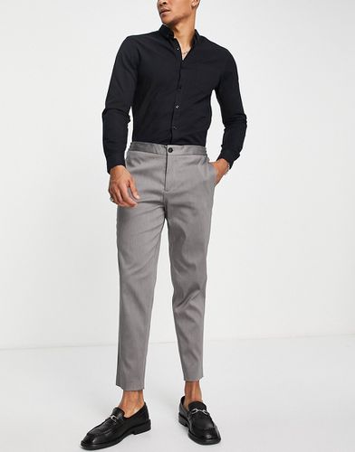 Pantalon habillé fuselé en coton mélangé avec taille élastique - - GREY - Selected Homme - Modalova