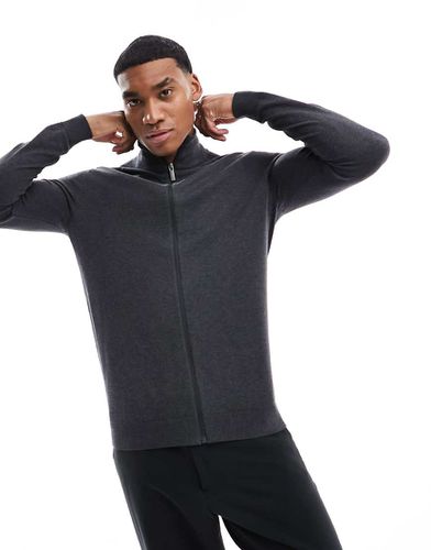 Pull en maille avec fermeture éclair - foncé chiné - Selected Homme - Modalova