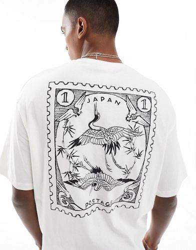T-shirt oversize avec imprimé Japon au dos - Selected Homme - Modalova