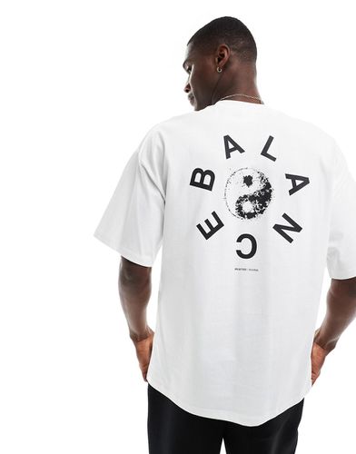 T-shirt oversize épais à imprimé Balance au dos - Selected Homme - Modalova