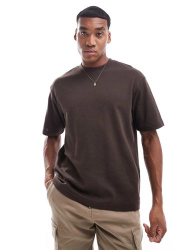 T-shirt oversize épais - Marron - Selected Homme - Modalova