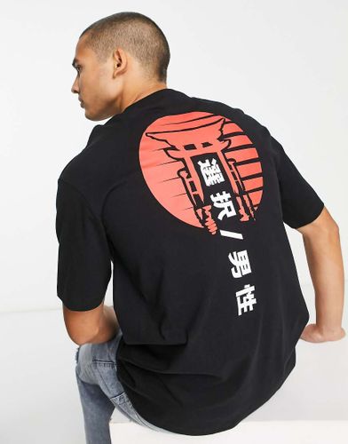T-shirt oversize imprimé temple au dos - Selected Homme - Modalova