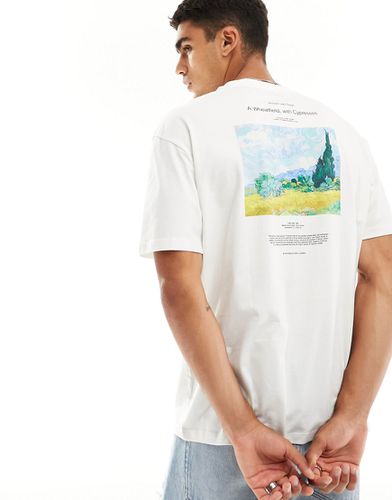 X The National Gallery - T-shirt oversize avec imprimé artistique au dos - Blanc - Selected Homme - Modalova