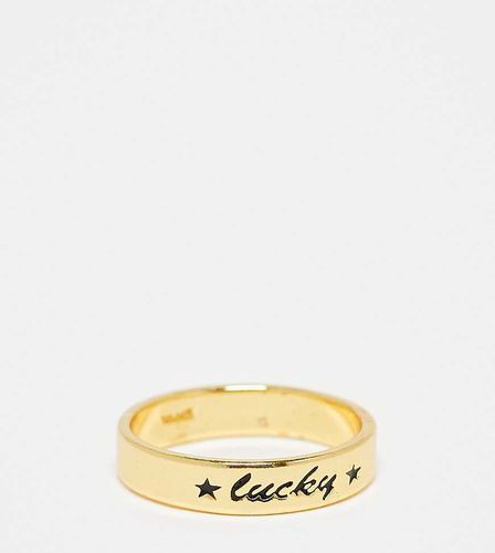 Seol + Gold - Bague gravée Lucky en vermeil plaqué or 18 carats - Seol Gold - Modalova