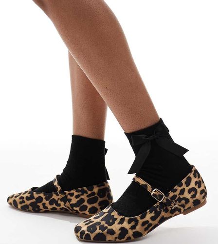 Ballerines avec naud  motif lopard - Seqwl Wide Fit - Modalova