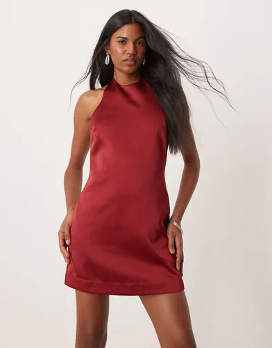 Robe droite courte en satin - Rouge rubis - Six Stories - Modalova