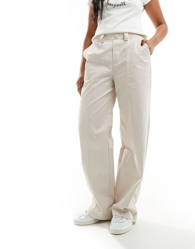 Pantalon habillé à taille basse - Crème - Sixth June - Modalova