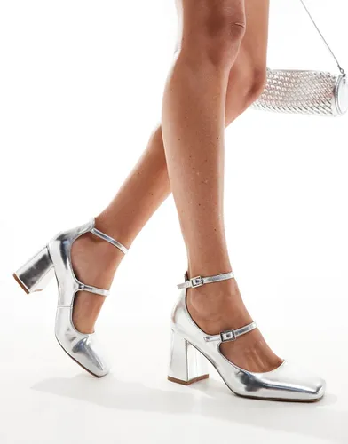SIMMI London - Vinda - Chaussures à talon carré mi-haut et brides - métallisé - Simmi Shoes - Modalova