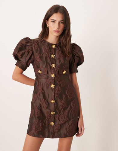 Anemone - Robe courte en jacquard - Marron chocolat - Sister Jane - Modalova