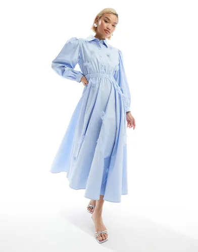 Robe chemise longueur mollet avec nauds en tulle - Sister Jane - Modalova