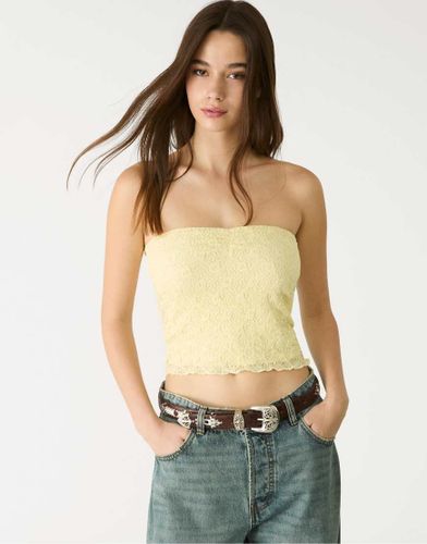 Blonde - Top bandeau en dentelle - pastel - Stradivarius - Modalova