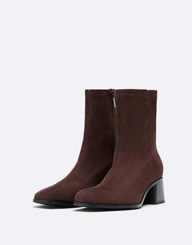 Bottines imitation daim - Marron - Stradivarius - Modalova
