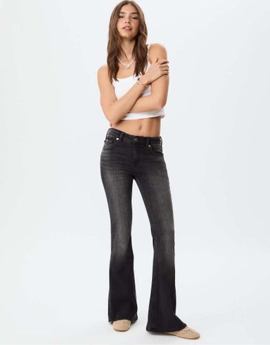 D04 - Jean vas  taille basse - Noir dlav - Stradivarius - Modalova