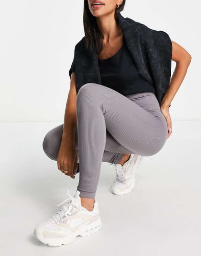 Legging côtelé sans coutures - ardoise - Stradivarius - Modalova