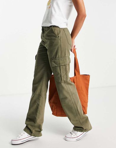 Pantalon cargo droit - Kaki - Stradivarius - Modalova