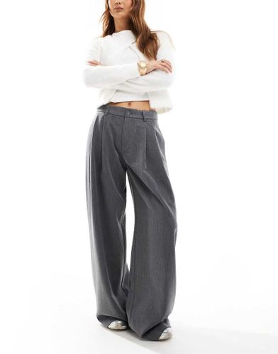 Pantalon large habill  pinces - fonc - Stradivarius - Modalova