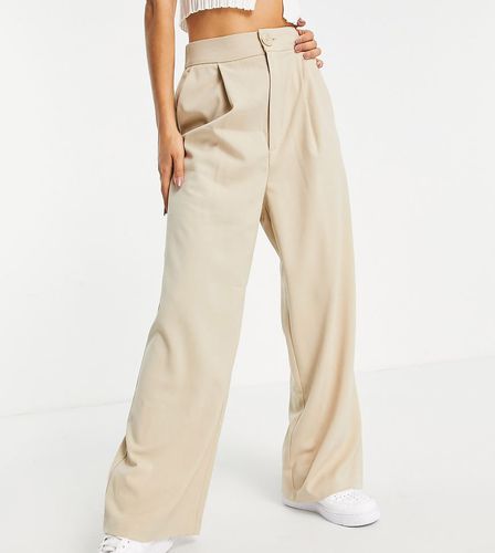 Petite - Pantalon décontracté coupe large dad - Beige - Stradivarius - Modalova