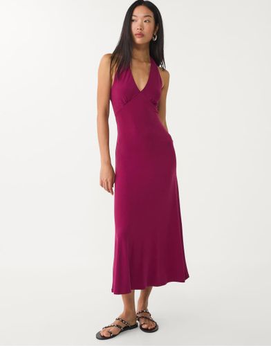 Robe mi-longue avec dtails nous dans le dos - clair - Stradivarius - Modalova