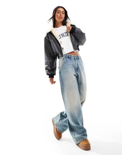 STR - Jean baggy - Délavage vintage - Stradivarius - Modalova