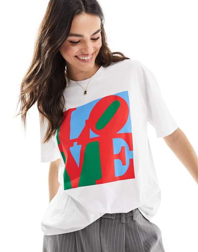 T-shirt oversize à motif Love - Stradivarius - Modalova