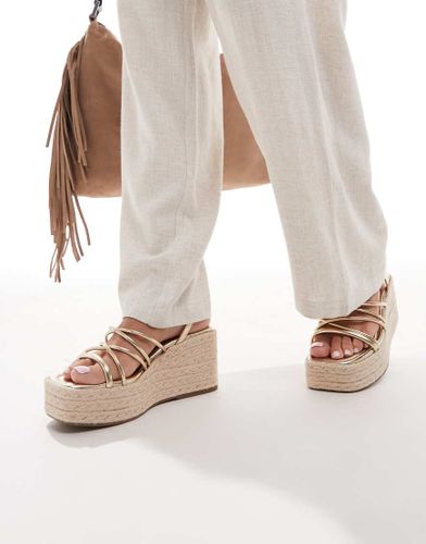 Tongs  plateforme en jute - Stradivarius - Modalova