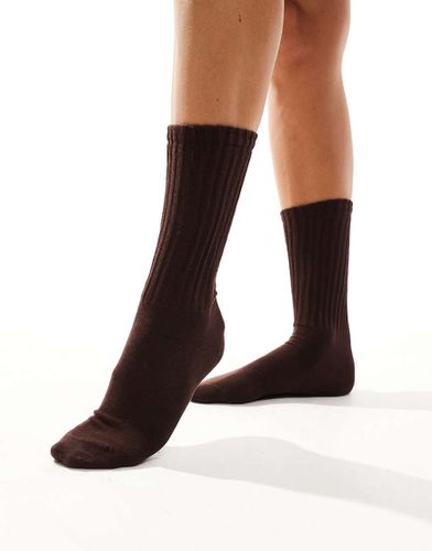 Magda - Chaussettes en maille pointelle - Marron foncé - Sui Ava - Modalova