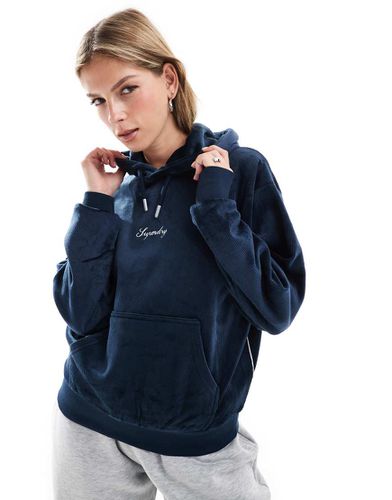 Country Club - Sweat à capuche ample en velours - marine myrtille - Superdry - Modalova