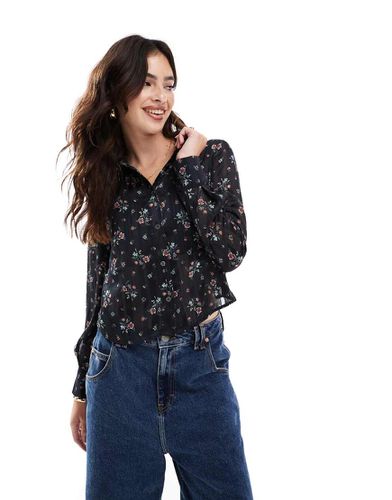 Blouse transparente en lurex à motif fleurs d'automne - Superdry - Modalova