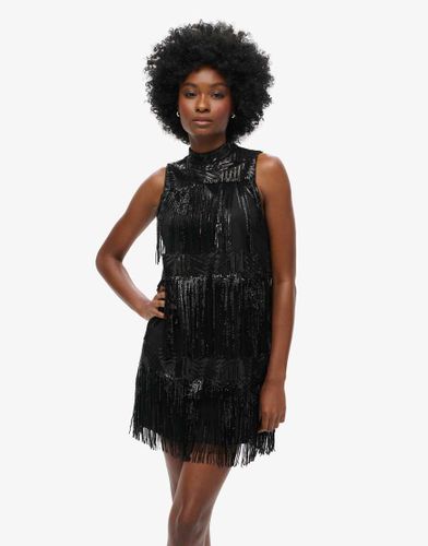 Robe trapèze courte à sequins et franges longues - Superdry - Modalova