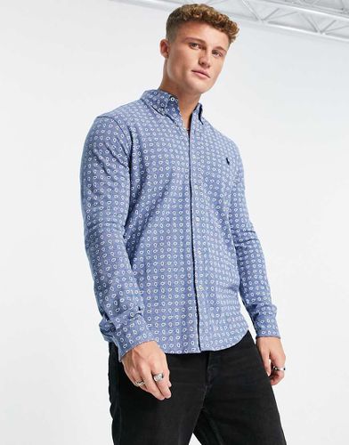 Chemise en piqué à imprimé cachemire goutte d'eau avec logo emblématique - chiné - Polo Ralph Lauren - Modalova