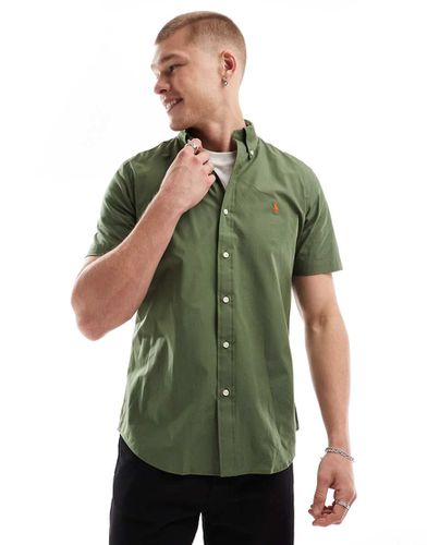 Chemise en popeline à manches courtes et logo emblématique - olive - Polo Ralph Lauren - Modalova