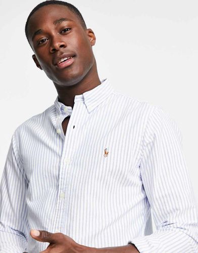 Chemise rayée coupe slim en tissu oxford à logo joueur de polo - Polo Ralph Lauren - Modalova