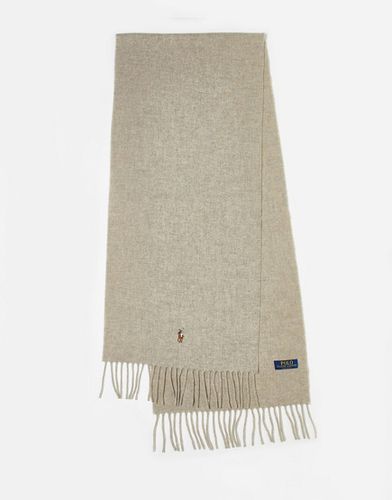 Écharpe en laine avec logo joueur de polo - Fauve - Polo Ralph Lauren - Modalova