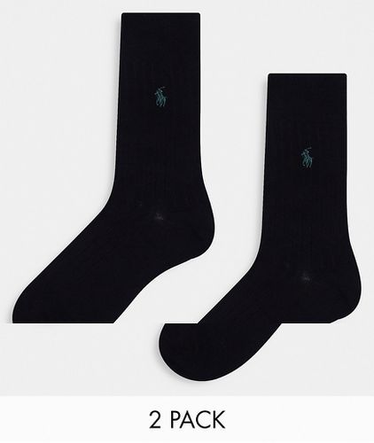 Lot de 2 paires de chaussettes côtelées en coton égyptien - Polo Ralph Lauren - Modalova