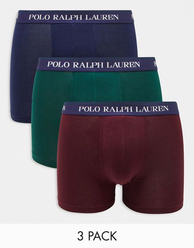 Lot de 3 boxers avec taille à logo - Bleu marine/bordeaux/vert - Polo Ralph Lauren - Modalova