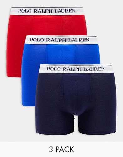 Lot de 3 boxers avec ceinture à logo - /rouge/bleu - Polo Ralph Lauren - Modalova