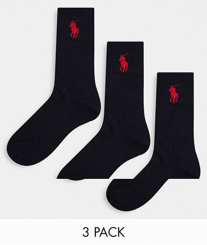 Lot de 3 paires de chaussettes de sport à logo poney - Polo Ralph Lauren - Modalova