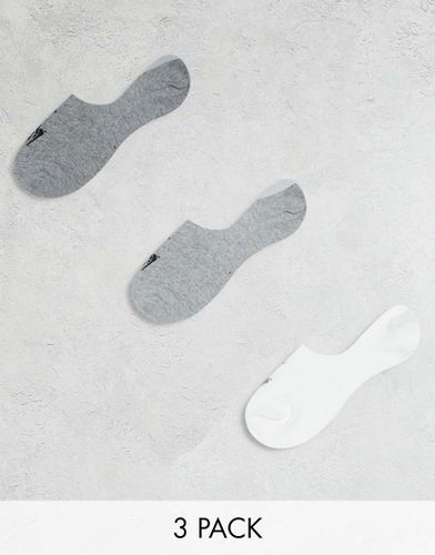 Lot de 3 paires de chaussettes invisibles à logo joueur de polo - Blanc, gris et noir - Polo Ralph Lauren - Modalova
